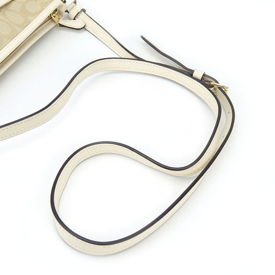 COACH Shoulder Bag F29960 Canvas, Leather Ivory Women Used Authentic