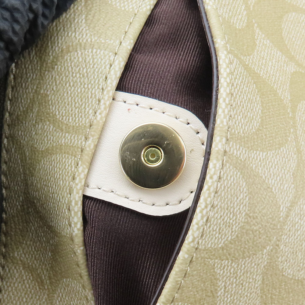 COACH Shoulder Bag F58309 PVC, Leather white Women Used Authentic