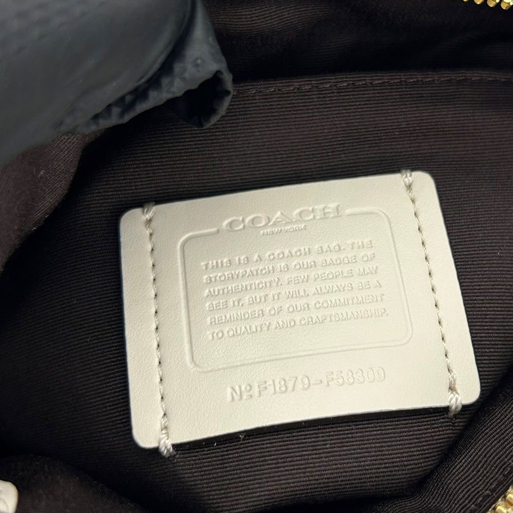 COACH Shoulder Bag F58309 PVC, Leather white Women Used Authentic