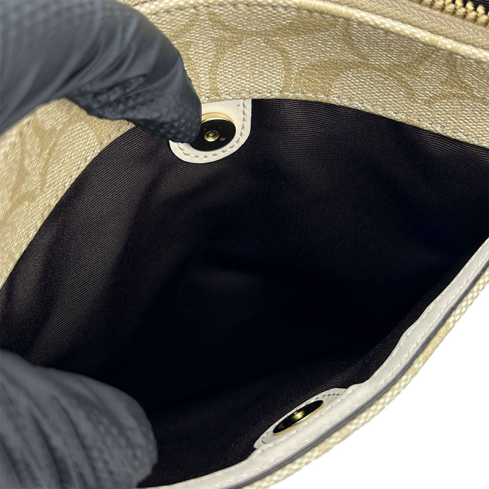 COACH Shoulder Bag F58309 PVC, Leather white Women Used Authentic