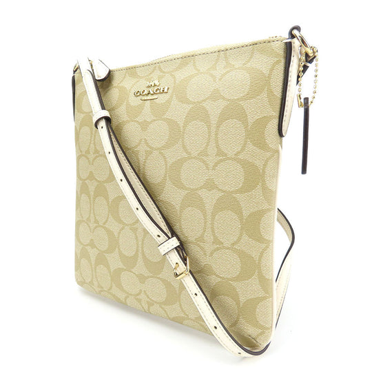 COACH Shoulder Bag F58309 PVC, Leather off white Signature Women Used Authentic