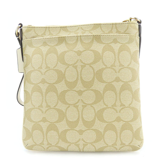 COACH Shoulder Bag F58309 PVC, Leather off white Signature Women Used Authentic