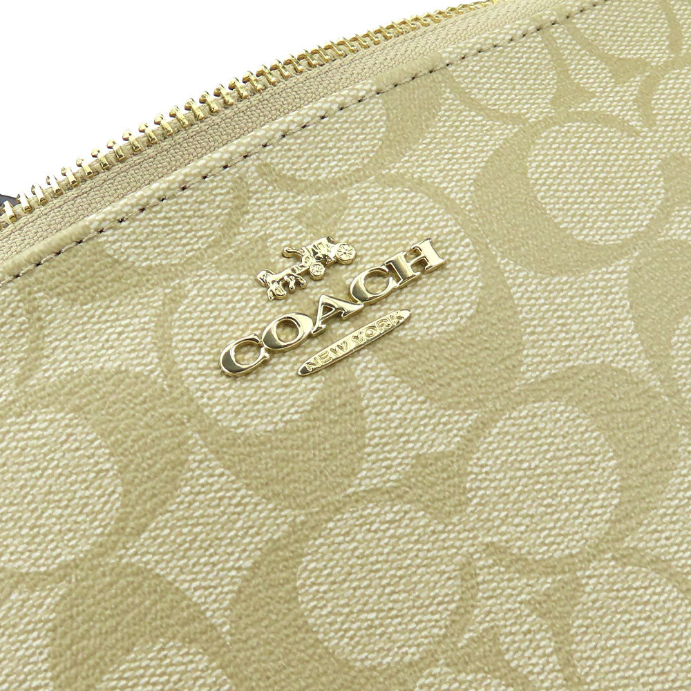 COACH Shoulder Bag F58309 PVC, Leather off white Signature Women Used Authentic
