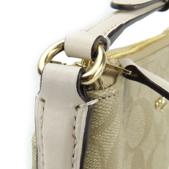 COACH Shoulder Bag F58309 PVC, Leather off white Signature Women Used Authentic