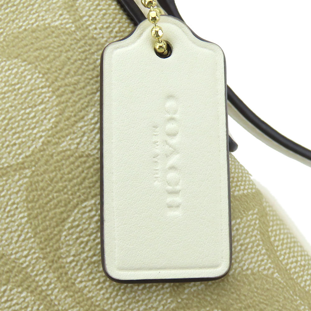 COACH Shoulder Bag F58309 PVC, Leather off white Signature Women Used Authentic