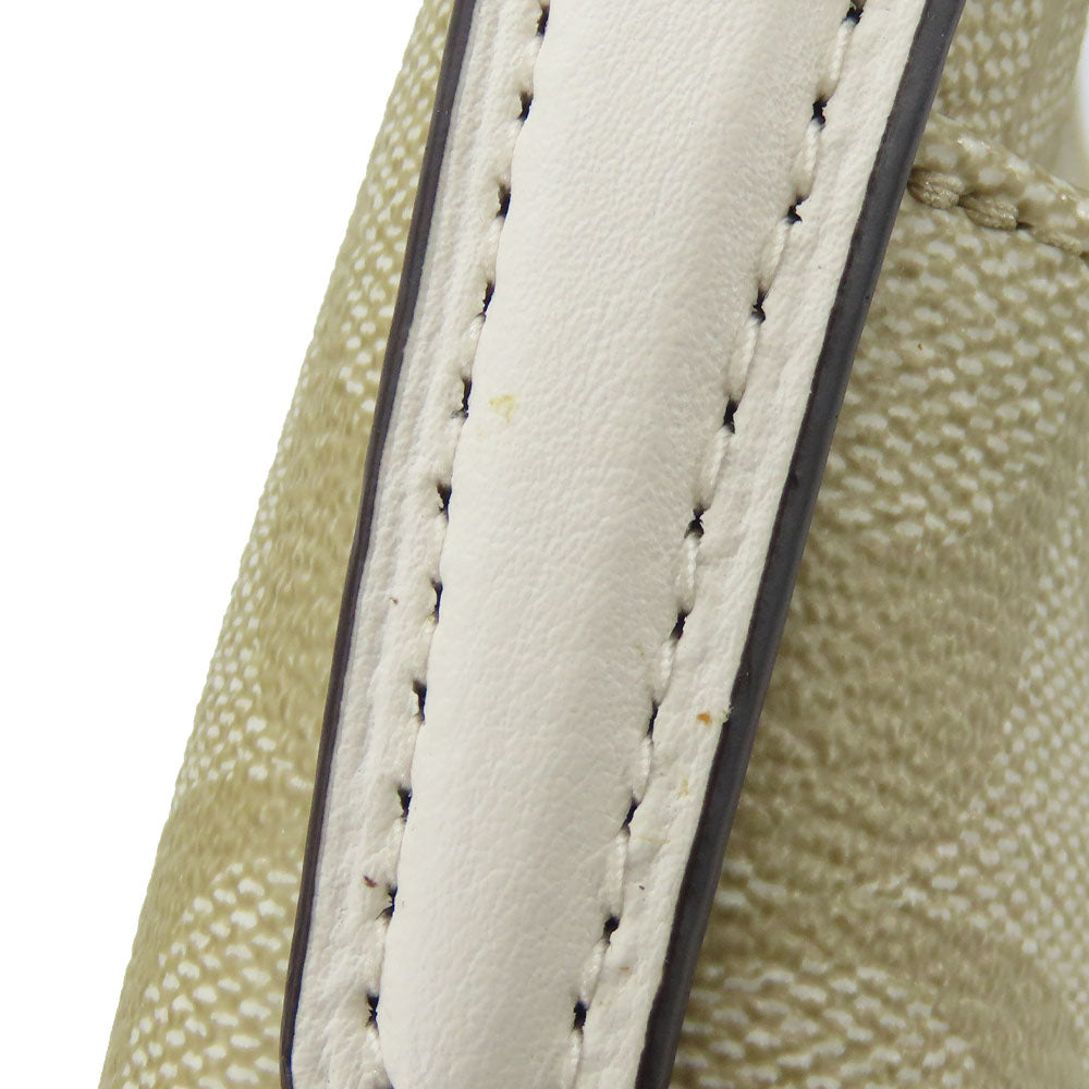 COACH Shoulder Bag F58309 PVC, Leather off white Signature Women Used Authentic