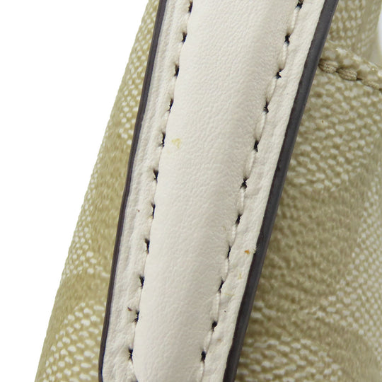 COACH Shoulder Bag F58309 PVC, Leather off white Signature Women Used Authentic