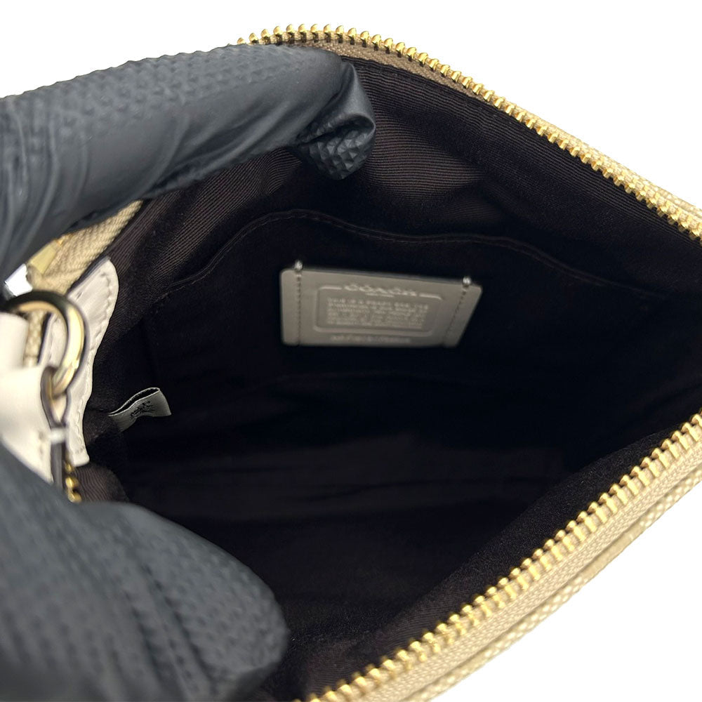 COACH Shoulder Bag F58309 PVC, Leather off white Signature Women Used Authentic