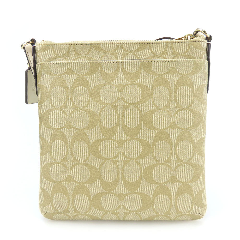 COACH Shoulder Bag F58309 PVC, Leather off white Signature Women Used Authentic