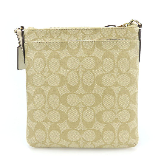 COACH Shoulder Bag F58309 PVC, Leather off white Signature Women Used Authentic