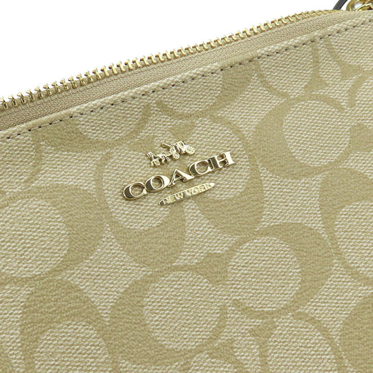 COACH Shoulder Bag F58309 PVC, Leather off white Signature Women Used Authentic