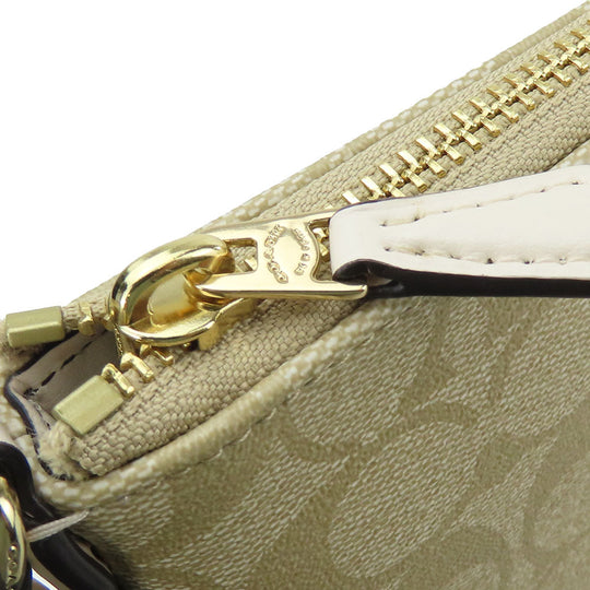 COACH Shoulder Bag F58309 PVC, Leather off white Signature Women Used Authentic