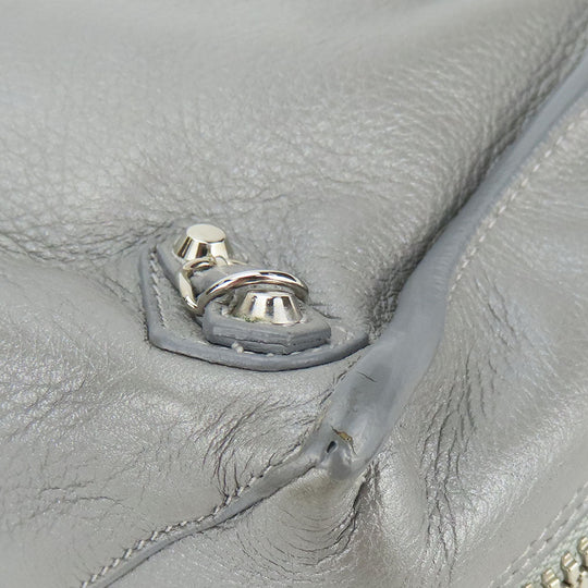 BALENCIAGA Handbag 357333 leather Silver Paper mini Women Used Authentic