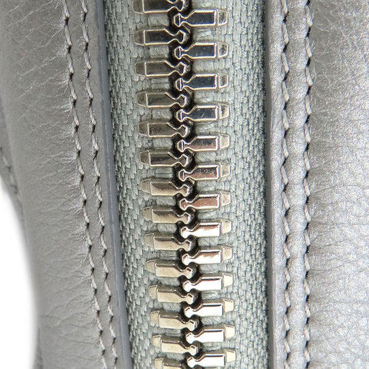 BALENCIAGA Handbag 357333 leather Silver Paper mini Women Used Authentic