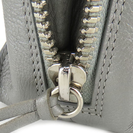 BALENCIAGA Handbag 357333 leather Silver Paper mini Women Used Authentic