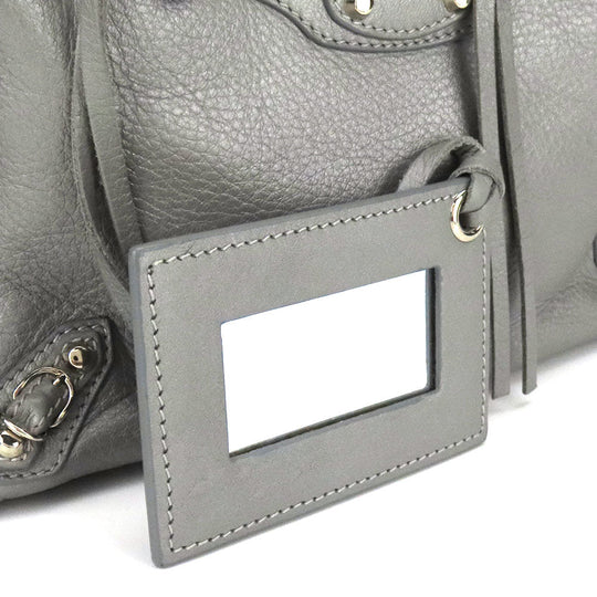 BALENCIAGA Handbag 357333 leather Silver Paper mini Women Used Authentic