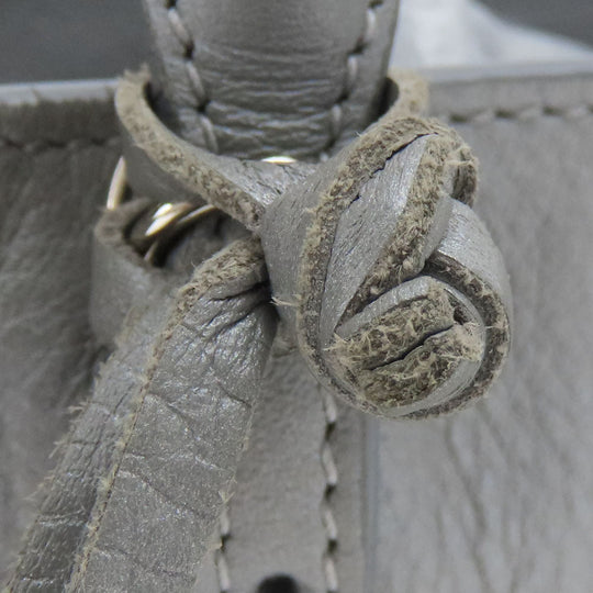 BALENCIAGA Handbag 357333 leather Silver Paper mini Women Used Authentic