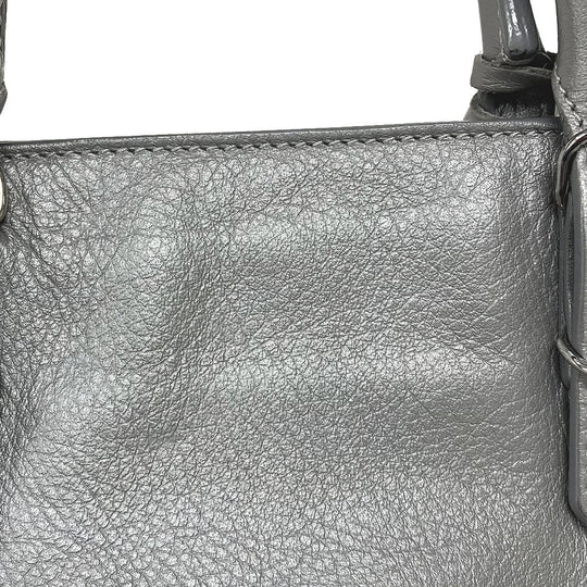 BALENCIAGA Handbag 357333 leather Silver Paper mini Women Used Authentic