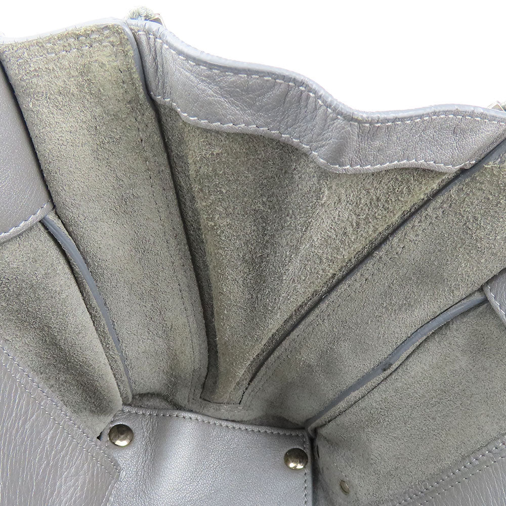 BALENCIAGA Handbag 357333 leather Silver Paper mini Women Used Authentic