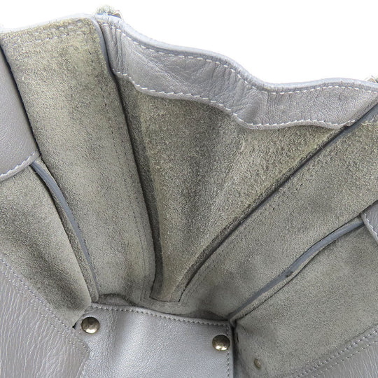 BALENCIAGA Handbag 357333 leather Silver Paper mini Women Used Authentic