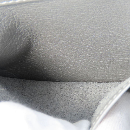 BALENCIAGA Handbag 357333 leather Silver Paper mini Women Used Authentic