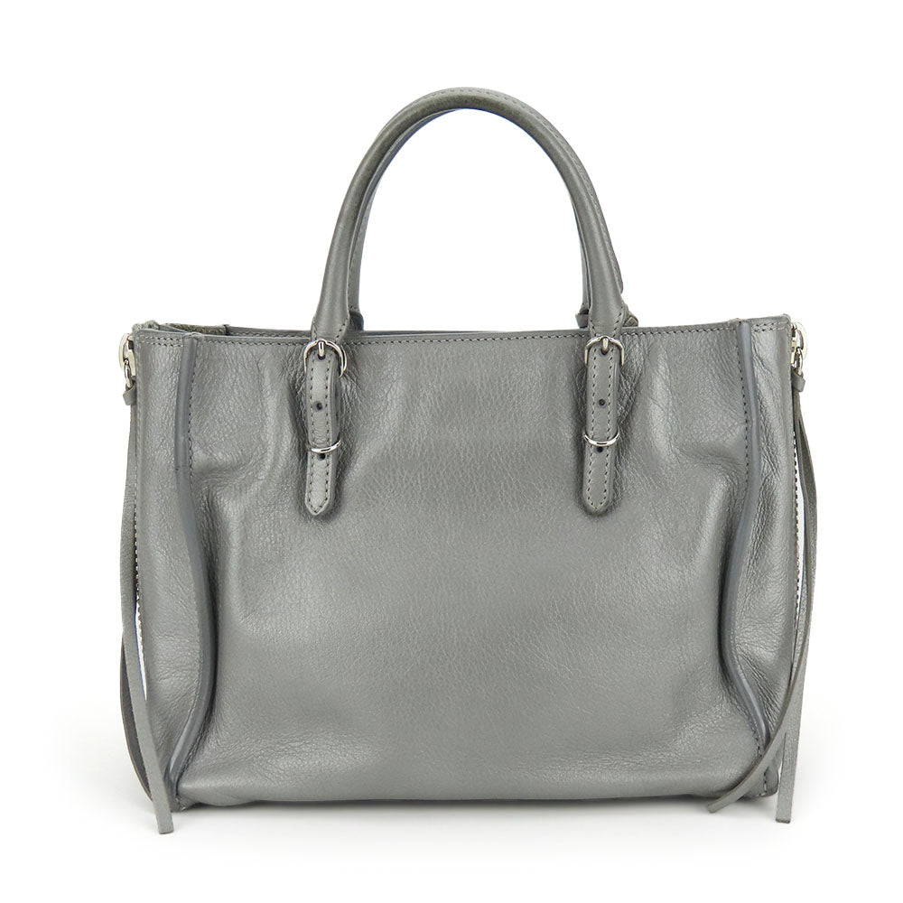 BALENCIAGA Handbag 357333 leather Silver Paper mini Women Used Authentic