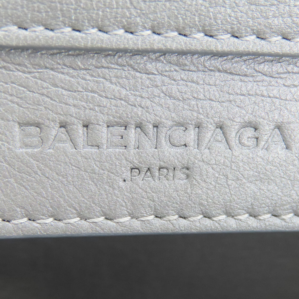 BALENCIAGA Handbag 357333 leather Silver Paper mini Women Used Authentic