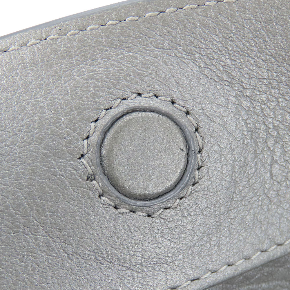 BALENCIAGA Handbag 357333 leather Silver Paper mini Women Used Authentic