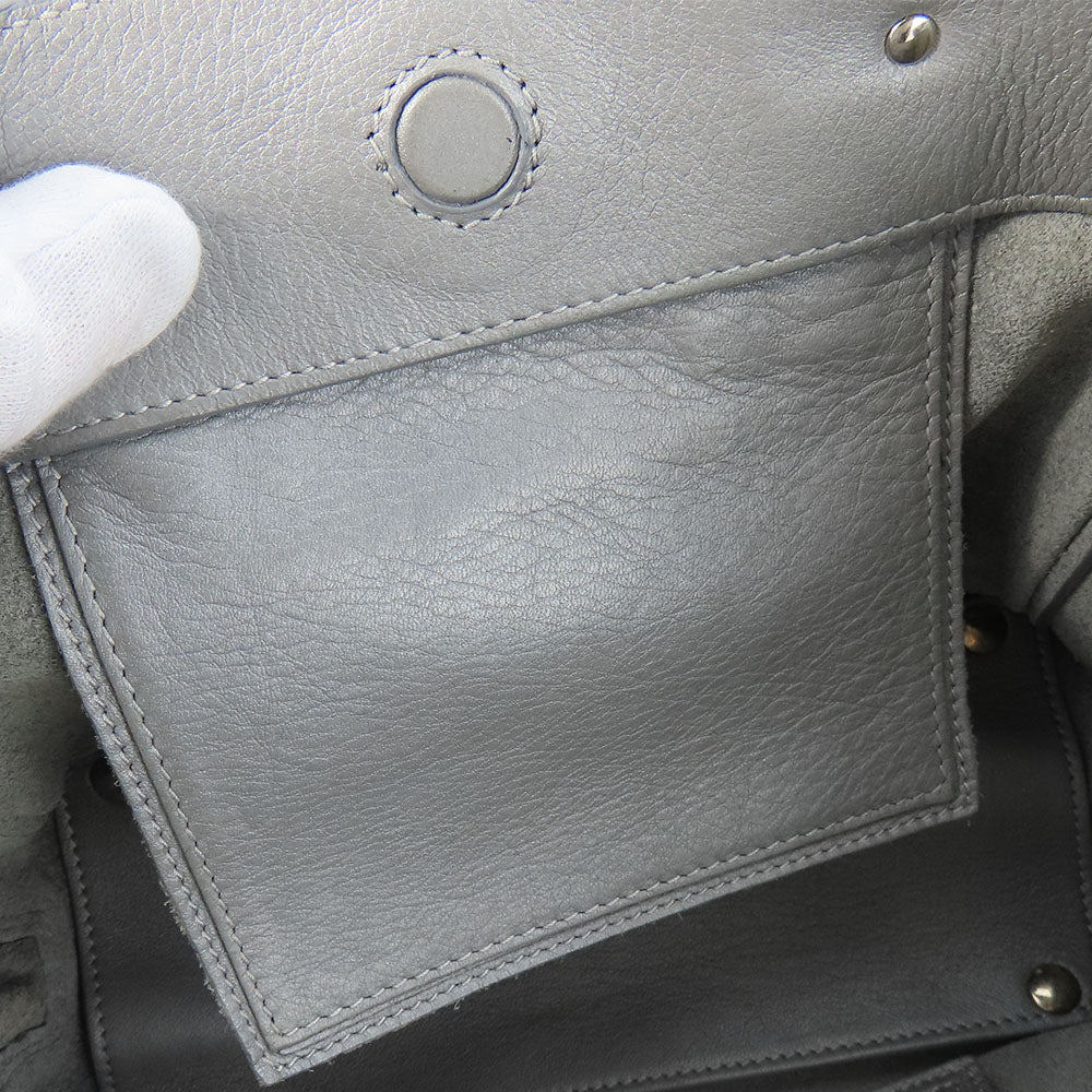 BALENCIAGA Handbag 357333 leather Silver Paper mini Women Used Authentic