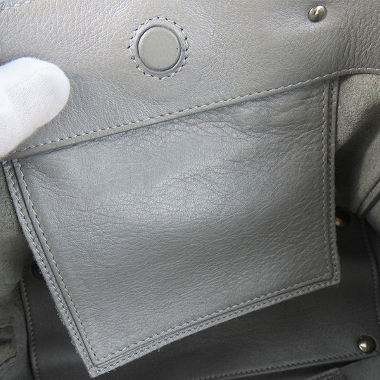 BALENCIAGA Handbag 357333 leather Silver Paper mini Women Used Authentic