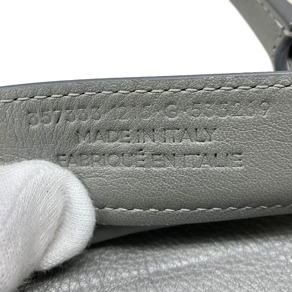 BALENCIAGA Handbag 357333 leather Silver Paper mini Women Used Authentic
