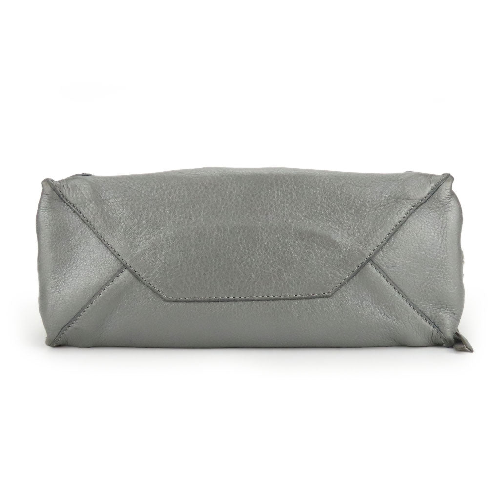 BALENCIAGA Handbag 357333 leather Silver Paper mini Women Used Authentic