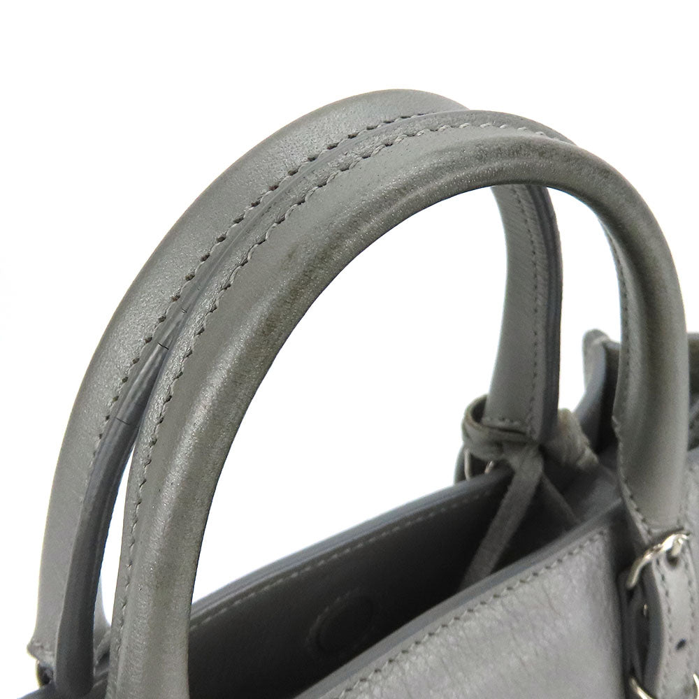 BALENCIAGA Handbag 357333 leather Silver Paper mini Women Used Authentic