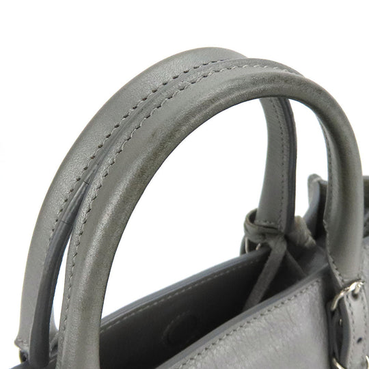 BALENCIAGA Handbag 357333 leather Silver Paper mini Women Used Authentic