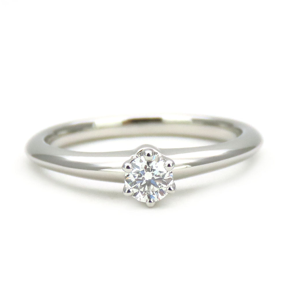 TIFFANY&Co. Ring Pt950Platinum, Diamond Platinum Solitaire Women Used Authentic