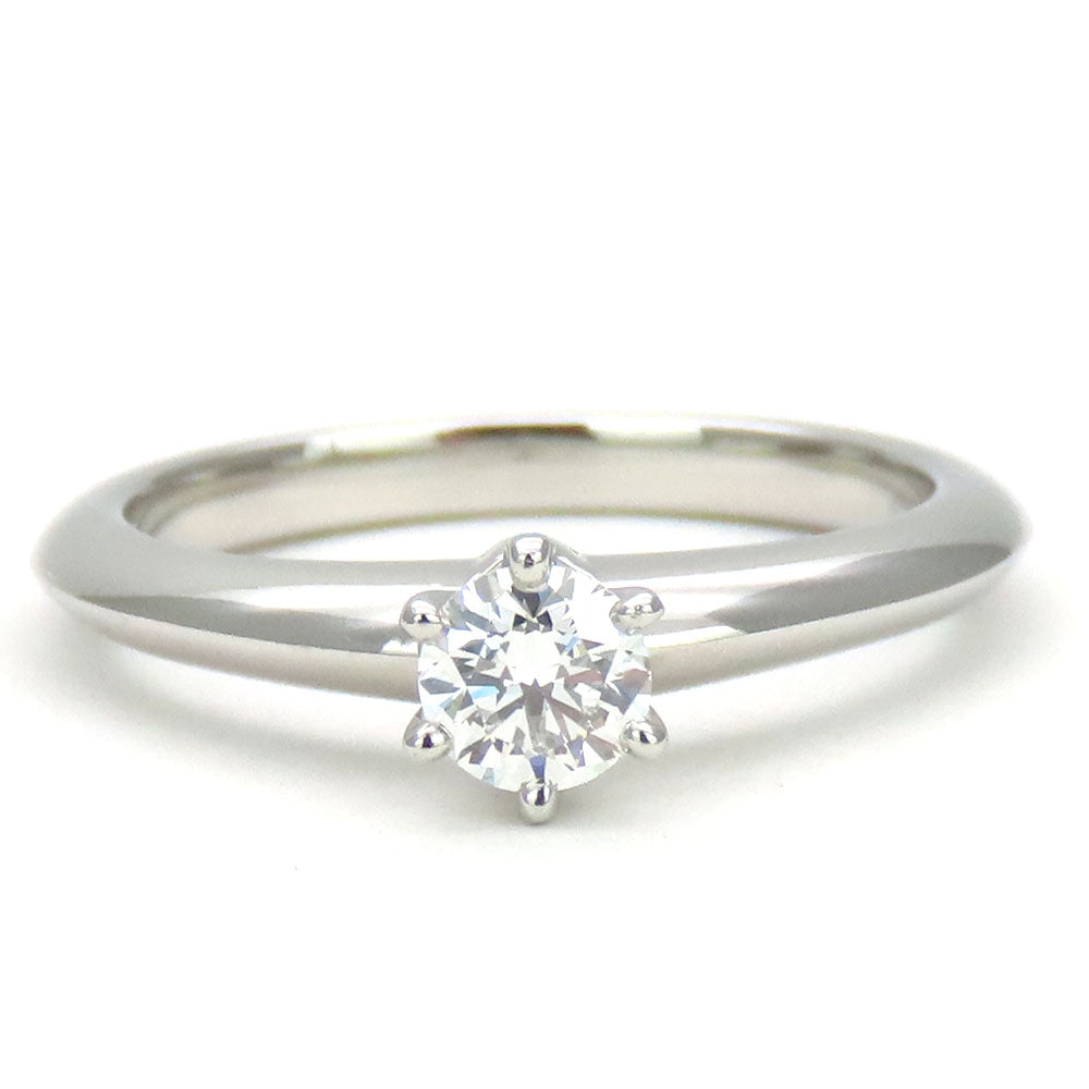 TIFFANY&Co. Ring Pt950Platinum, Diamond Platinum Solitaire Women Used Authentic