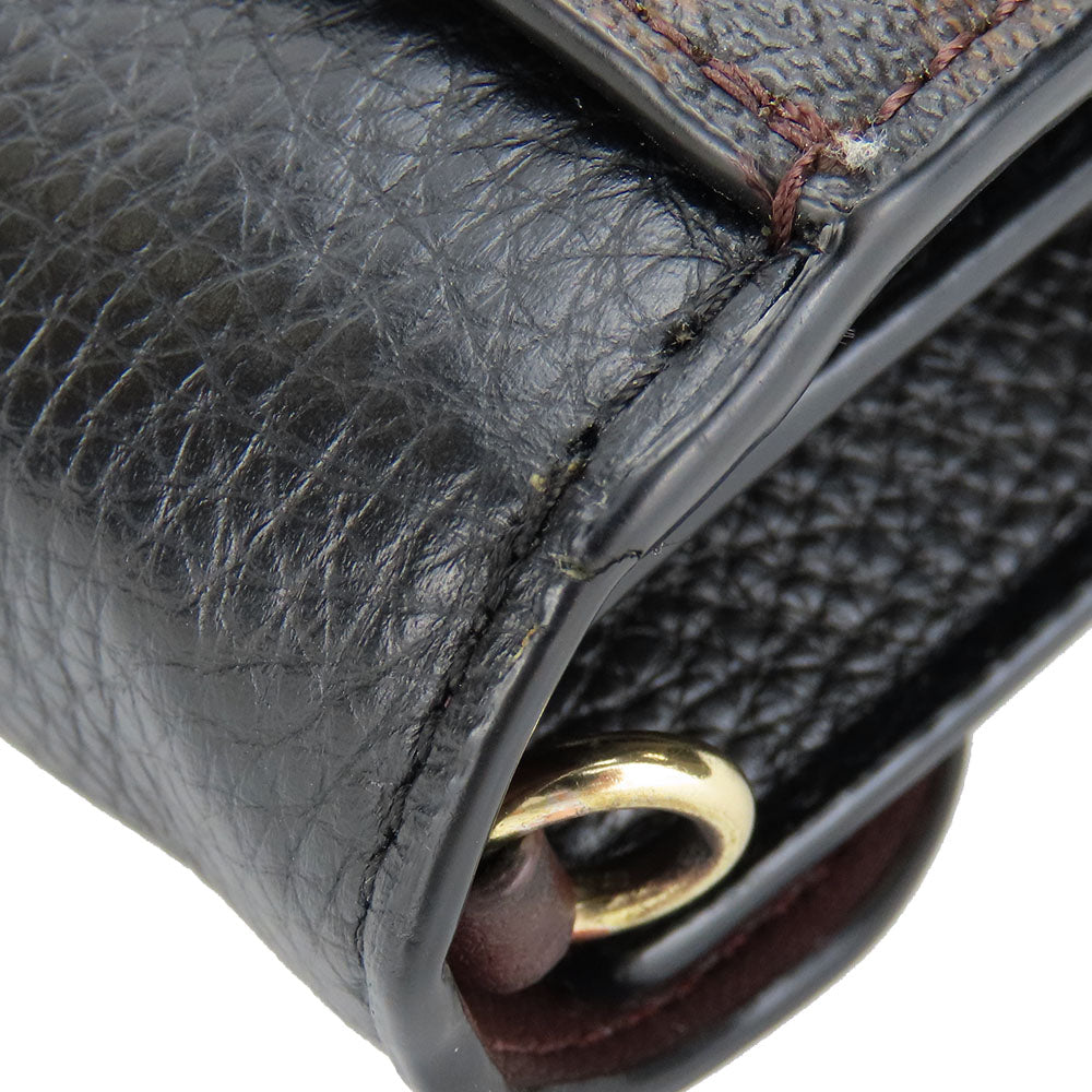 COACH Shoulder Bag C7301 leather black Women Used Authentic