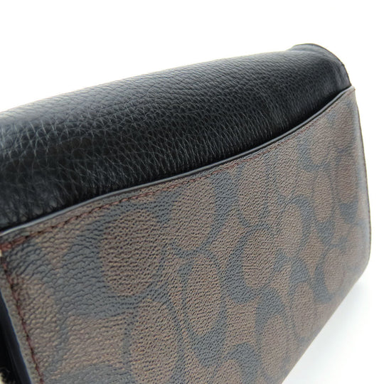 COACH Shoulder Bag C7301 leather black Women Used Authentic