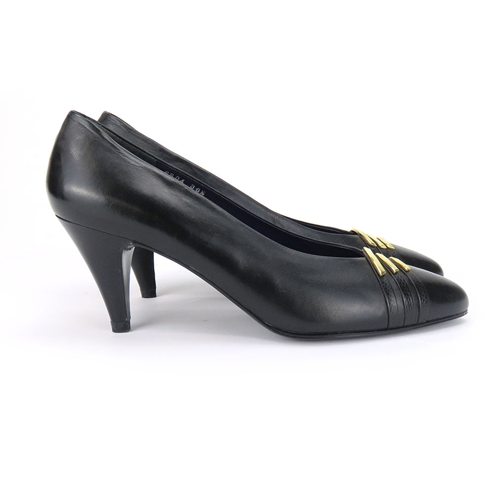 GIVENCHY pumps leather black Women 36 1/2 Used Authentic
