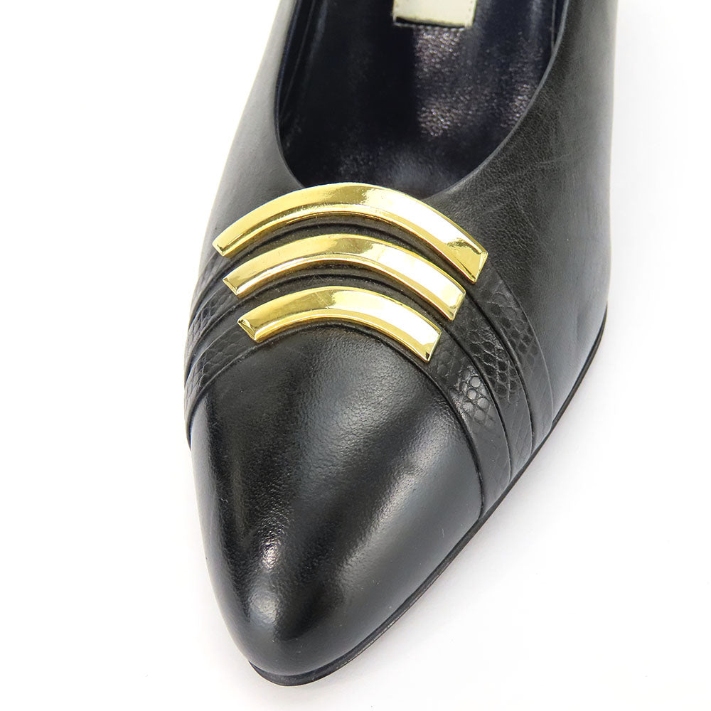 GIVENCHY pumps leather black Women 36 1/2 Used Authentic