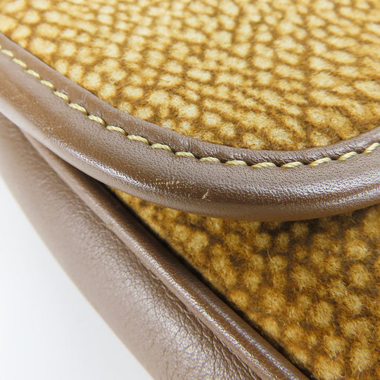 BORBONESE Clutch bag Leather, Suede Brown Women Used Authentic
