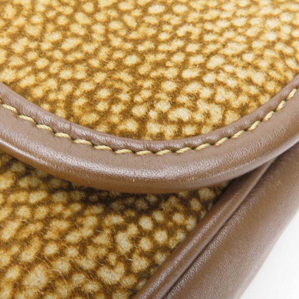 BORBONESE Clutch bag Leather, Suede Brown Women Used Authentic