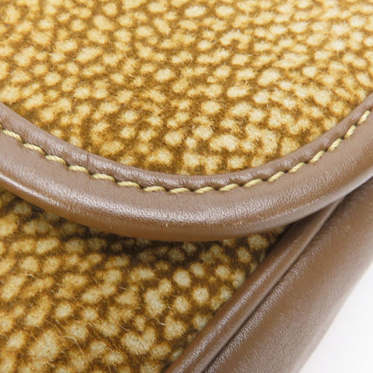 BORBONESE Clutch bag Leather, Suede Brown Women Used Authentic