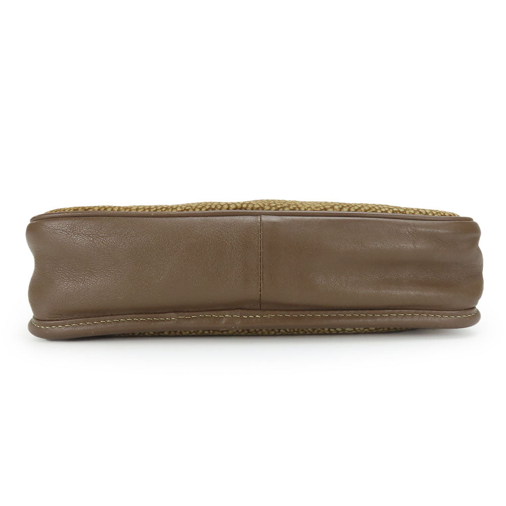 BORBONESE Clutch bag Leather, Suede Brown Women Used Authentic