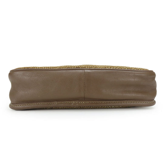 BORBONESE Clutch bag Leather, Suede Brown Women Used Authentic