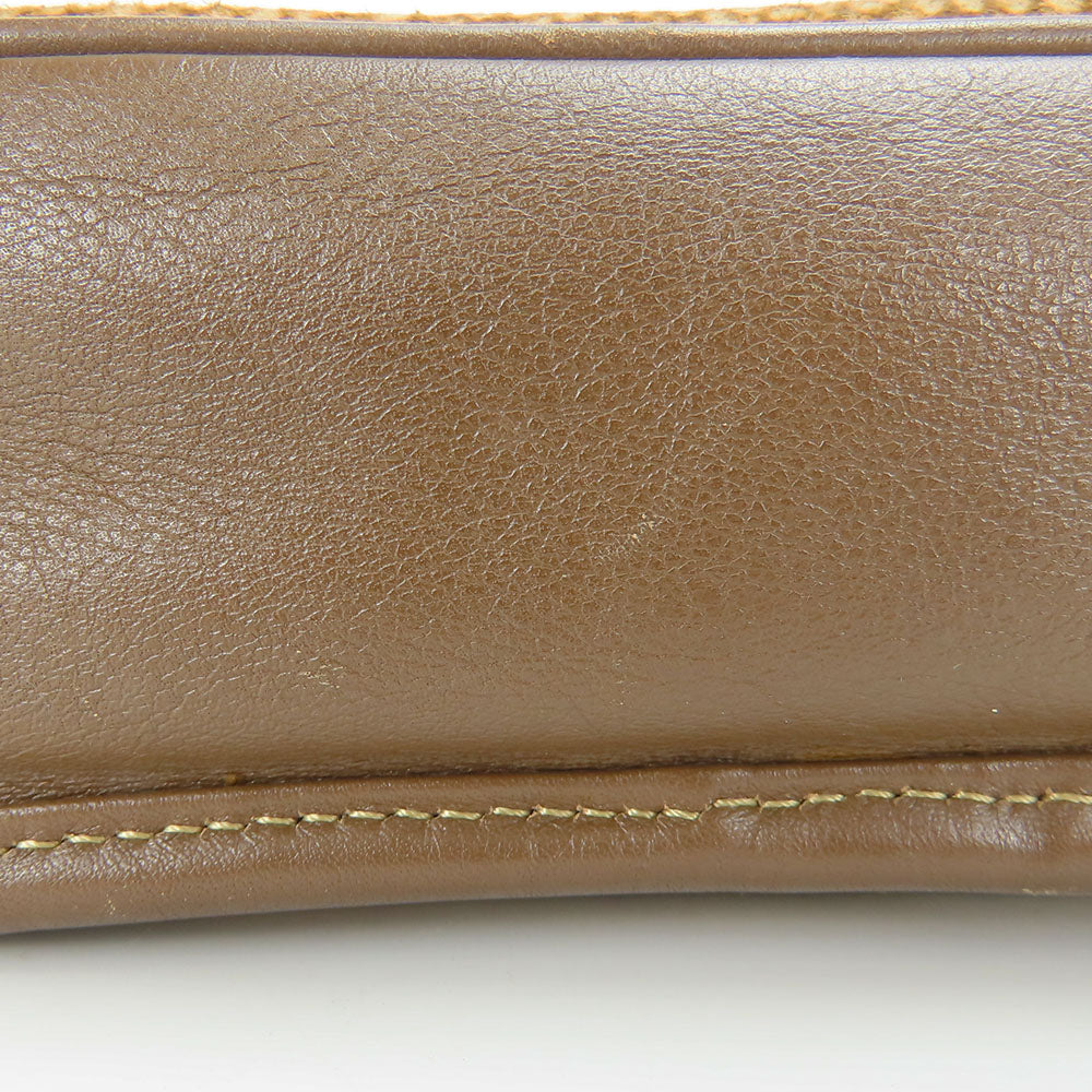 BORBONESE Clutch bag Leather, Suede Brown Women Used Authentic