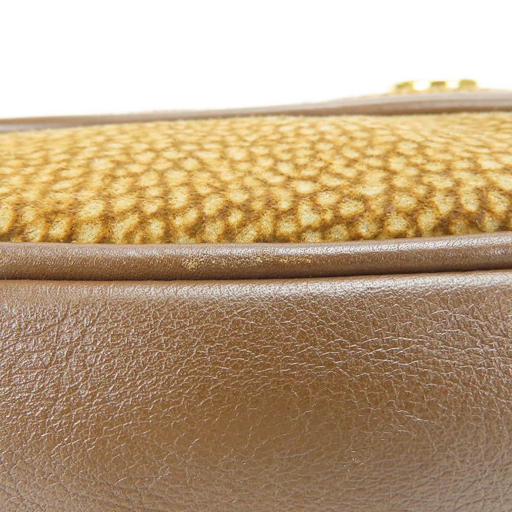 BORBONESE Clutch bag Leather, Suede Brown Women Used Authentic
