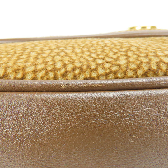 BORBONESE Clutch bag Leather, Suede Brown Women Used Authentic