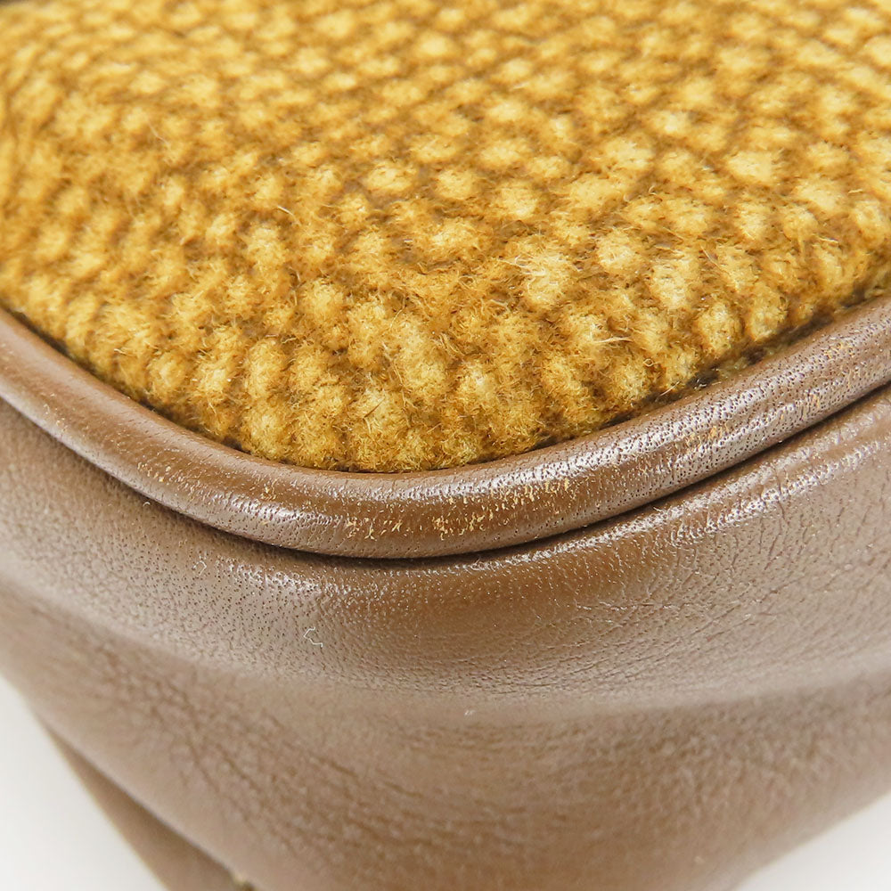 BORBONESE Clutch bag Leather, Suede Brown Women Used Authentic