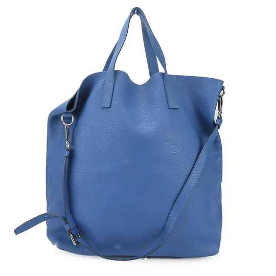 PRADA Tote Bag leather blue Women Used Authentic